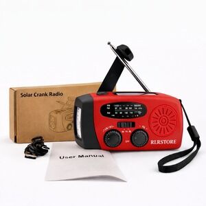 Emergency  Radio Crank Solar Hand Weather 2000mAh Power Bank Charger Flash Light
